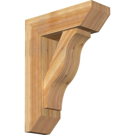 Funston Slat Rough Sawn Bracket W/ Offset Brace, Western Red Cedar, 8W X 24D X 32H